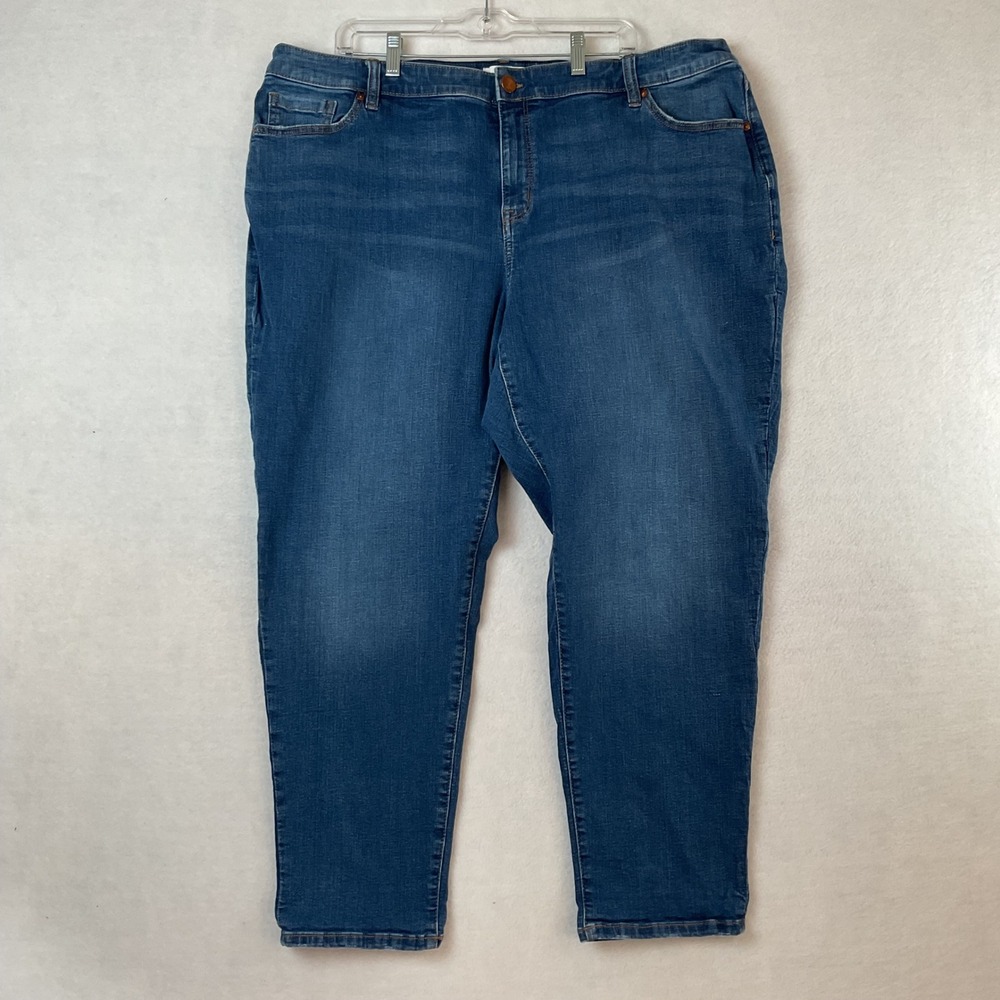 Lane Bryant Signature Fit Boyfriend Jeans Mid Rise Flex Magic Waistband 22 Blue